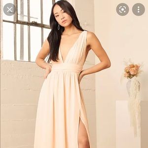 Lulu’s Heavenly Hues Blush Maxi Dress